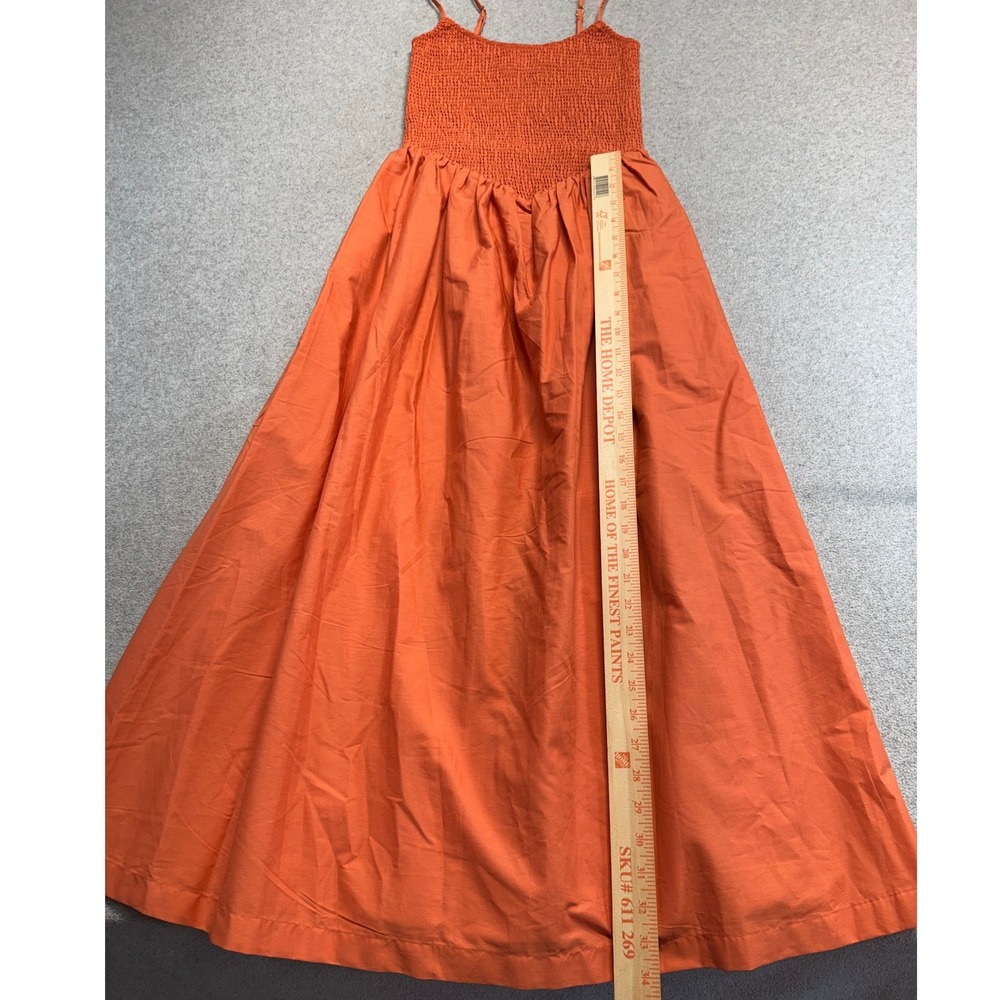 Abercrombie & Fitch Sydney Maxi Dress Womens XS Orange Smocked Bodice Boho Flowy - Picture 9 of 10